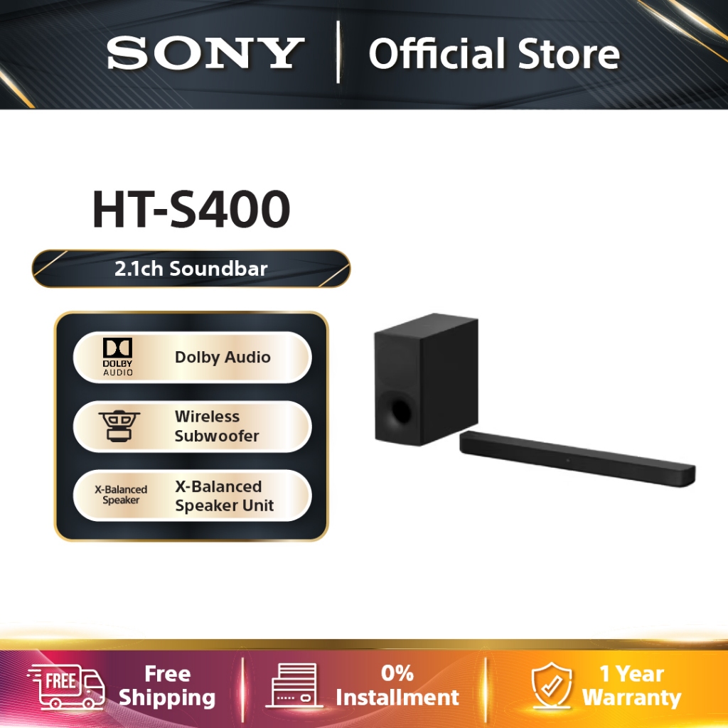 Sony HT-S400 2.1ch Soundbar | Dolby Audio | Cinematic Surround Sound ...