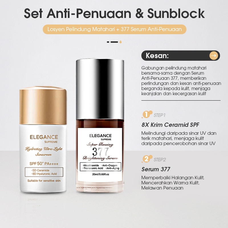 Elegance Supreme Sunscreen 8X Ceramide Serum Sunscreen Stick SPF50+ PA ...