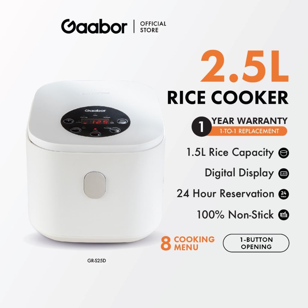 Gaabor Rice Cooker Large Touch Display 24 Hours Keep Warm GRS25D/GR