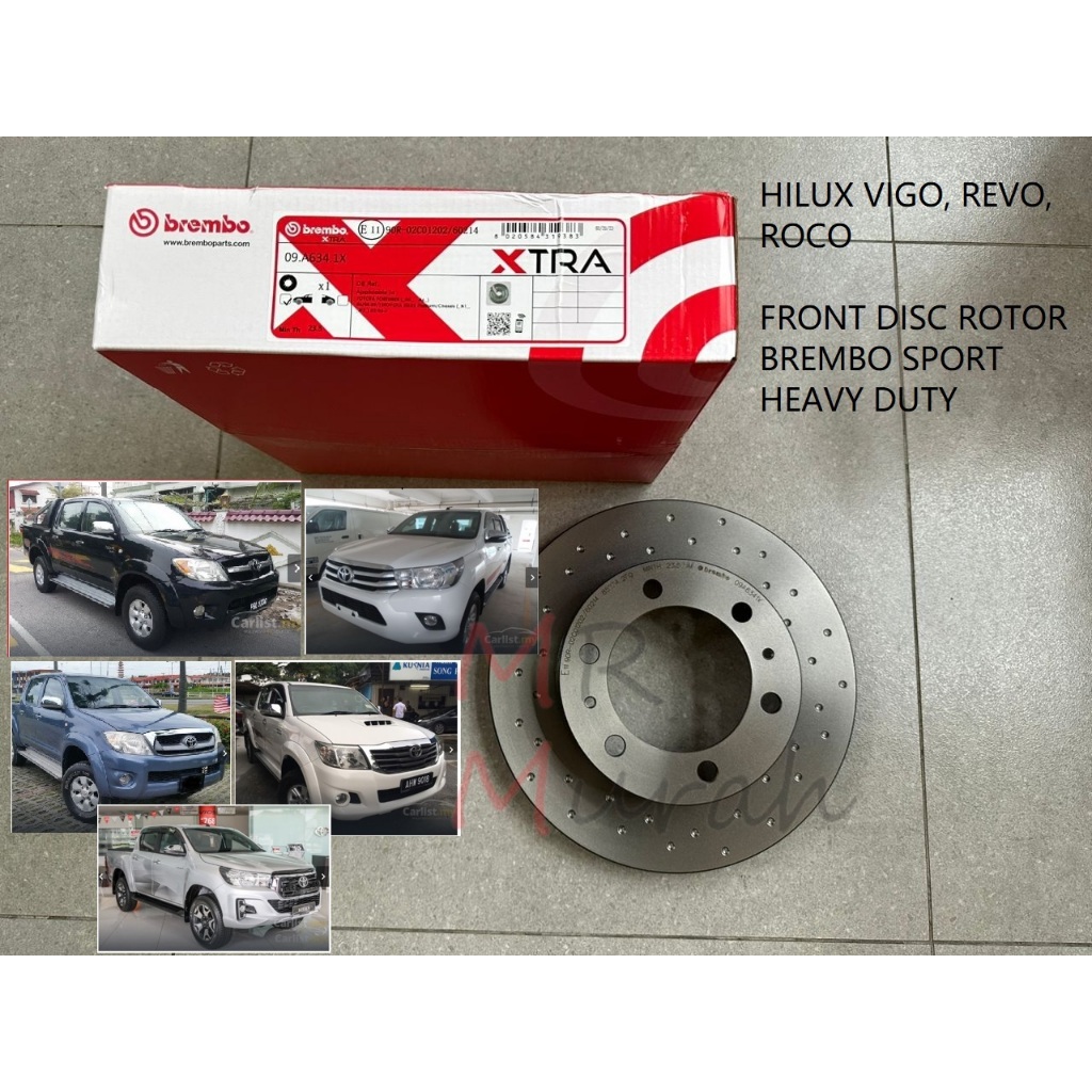 Original Brembo 09.A634.1X Toyota Hilux KUN25 KUN26 (2005-2015) Front ...