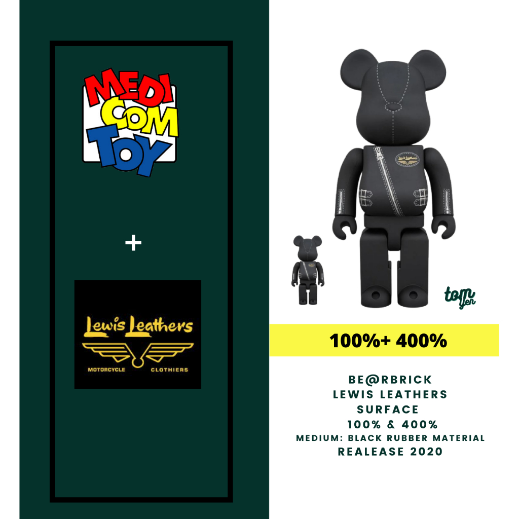 Ready Stock) Bearbrick Be@rbrick LEWIS Leather 100% & 400 