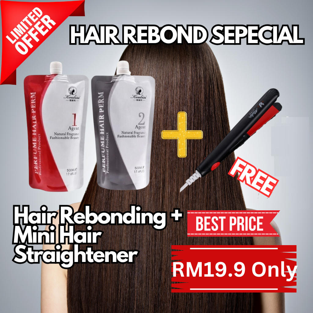 ⚡FREE iron⚡Saloon Professional Crystallizing Straight Hair rebonding Straightening Cream ubat