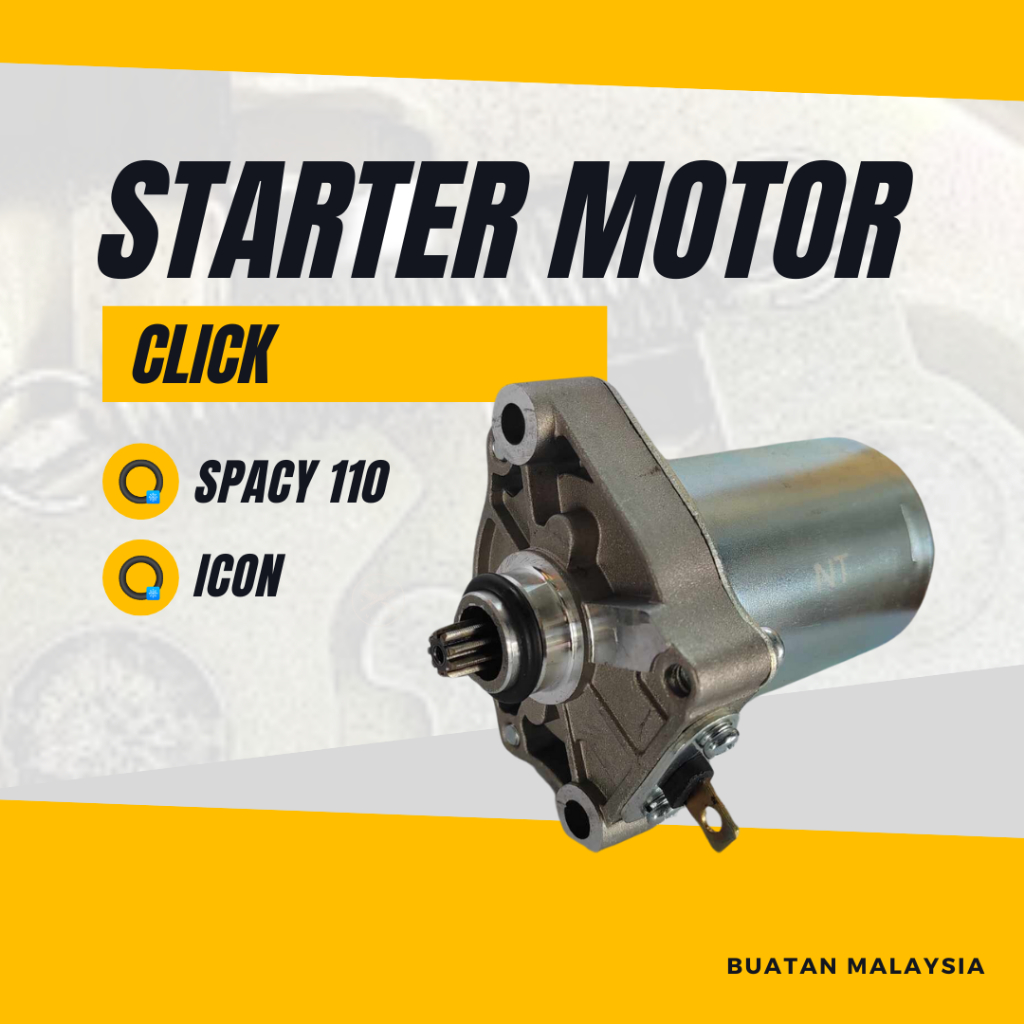 HONDA CLICK STARTER MOTOR ASSY BIASA SPACY 110 ICON STARTOR STATOR STARTING MOTO STATER