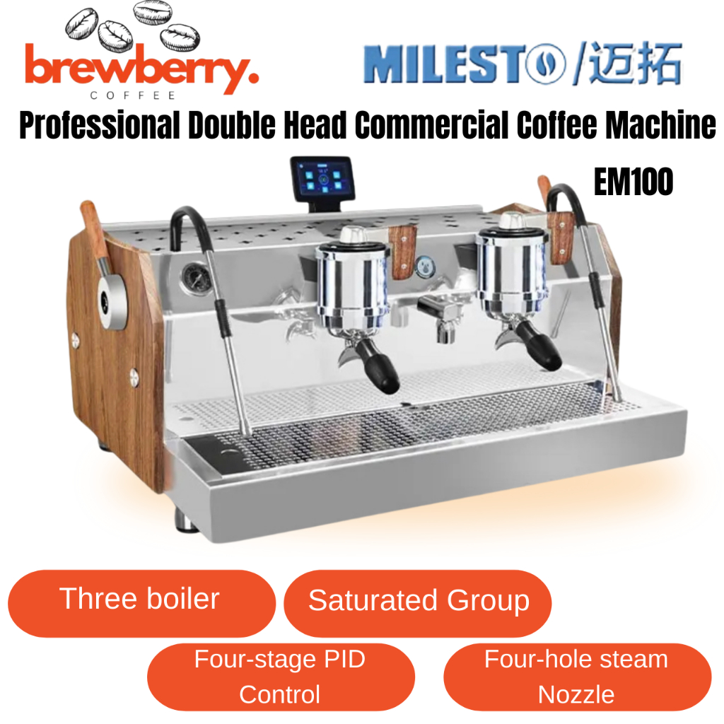 Milesto EM100 Professional Double Head LCD Screen Commercial Semi Auto