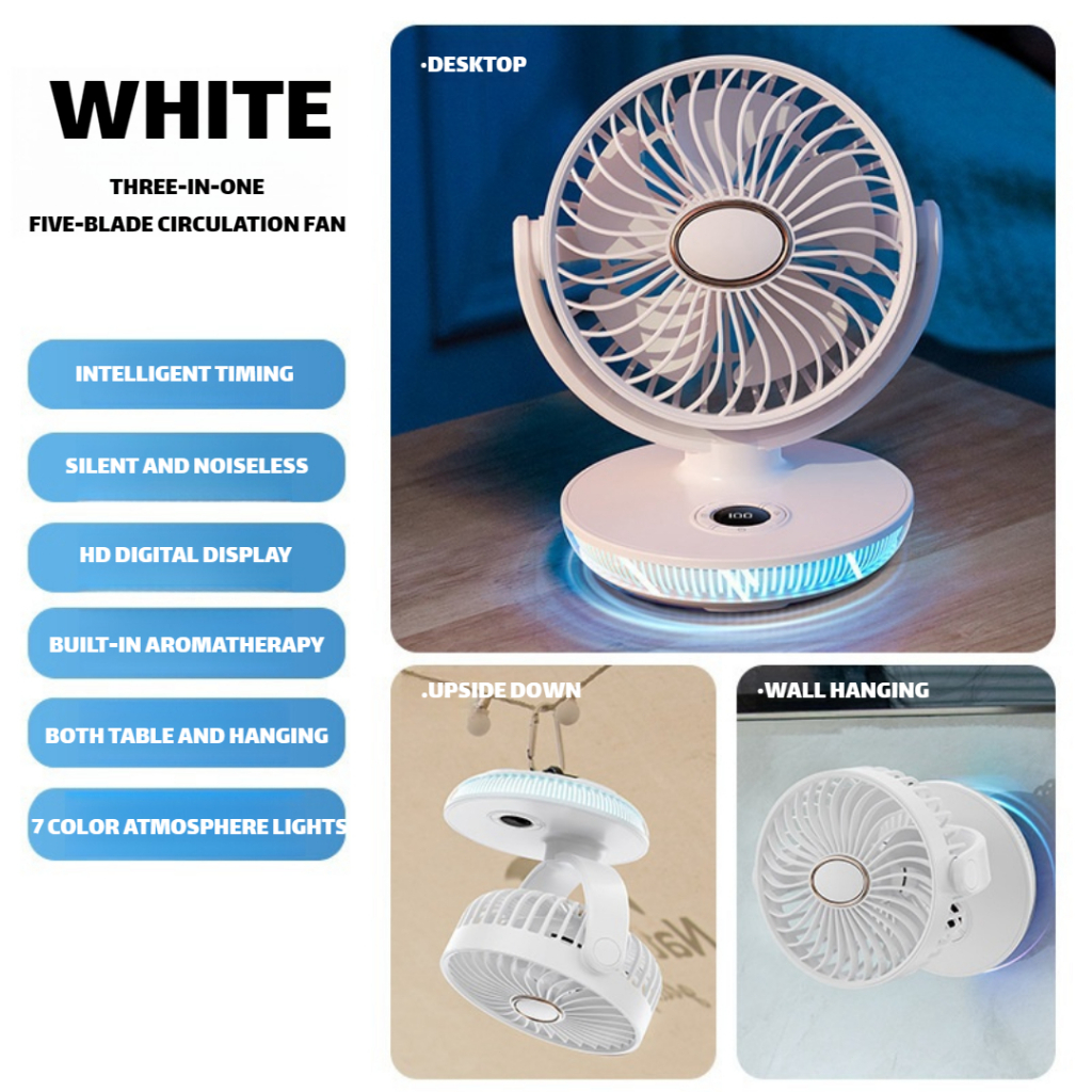 20000mAh Portable USB Rechargeable Clip Fan Strong Wind Mini Fan For ...