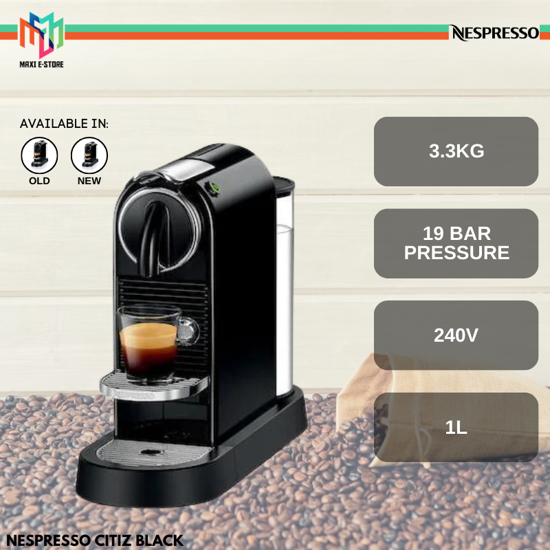 Nespresso D112-ME-BK-NE CitiZ Fully Automatic Capsule Espresso Coffee ...