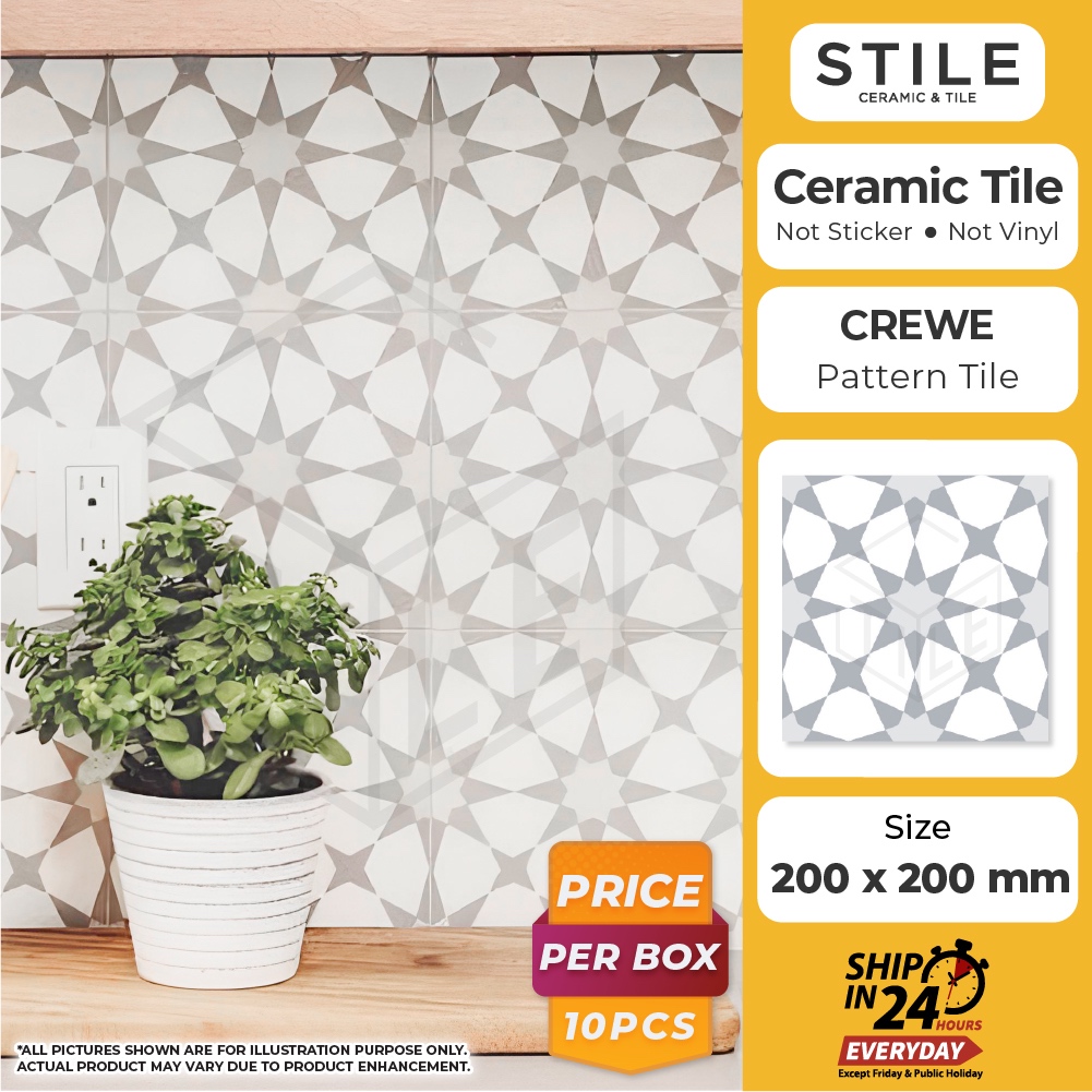 [REAL TILE]10PCS CREWE PATTERN TILES/MOZEK/CERAMIC TILES/MOZEK DAPUR ...