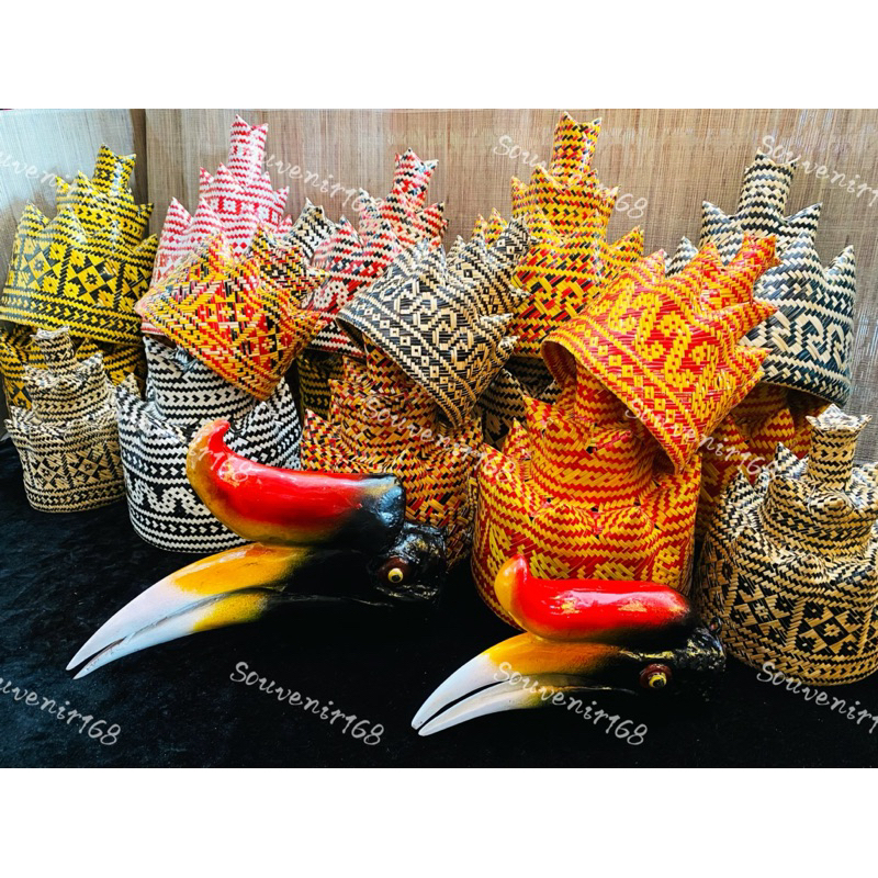 Topi Tradisional Set Plastic Kenyalang Lambang Sarawak 🔥(Topi Rotan ...