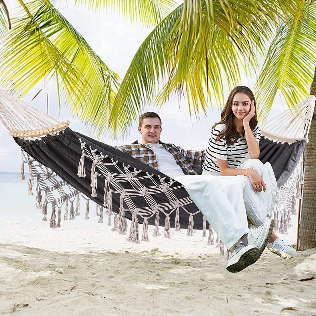 Large Double Hammock Swing for Camping Indoor Outdoor Garden Yard Travel Hanging Bed Canvas Bed Shopee Malaysia