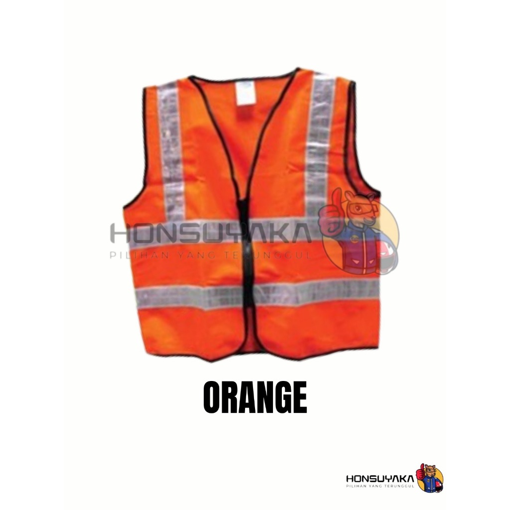 SAFETY VEST ZIP TYPE REFLECTIVE ORANGE/YELLOW | Shopee Malaysia