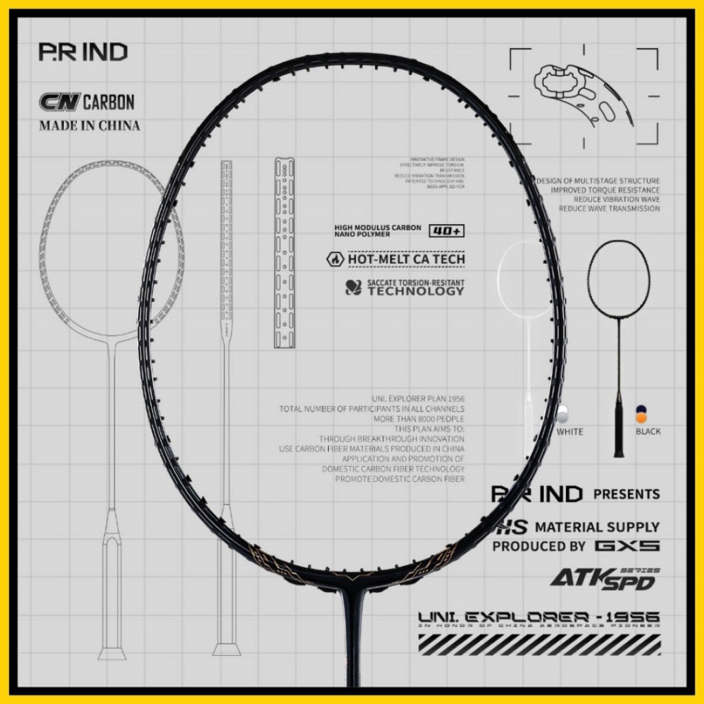 P.R IND Badminton Racket Uni Explorer 1956 / Raket Badminton P.R IND ...