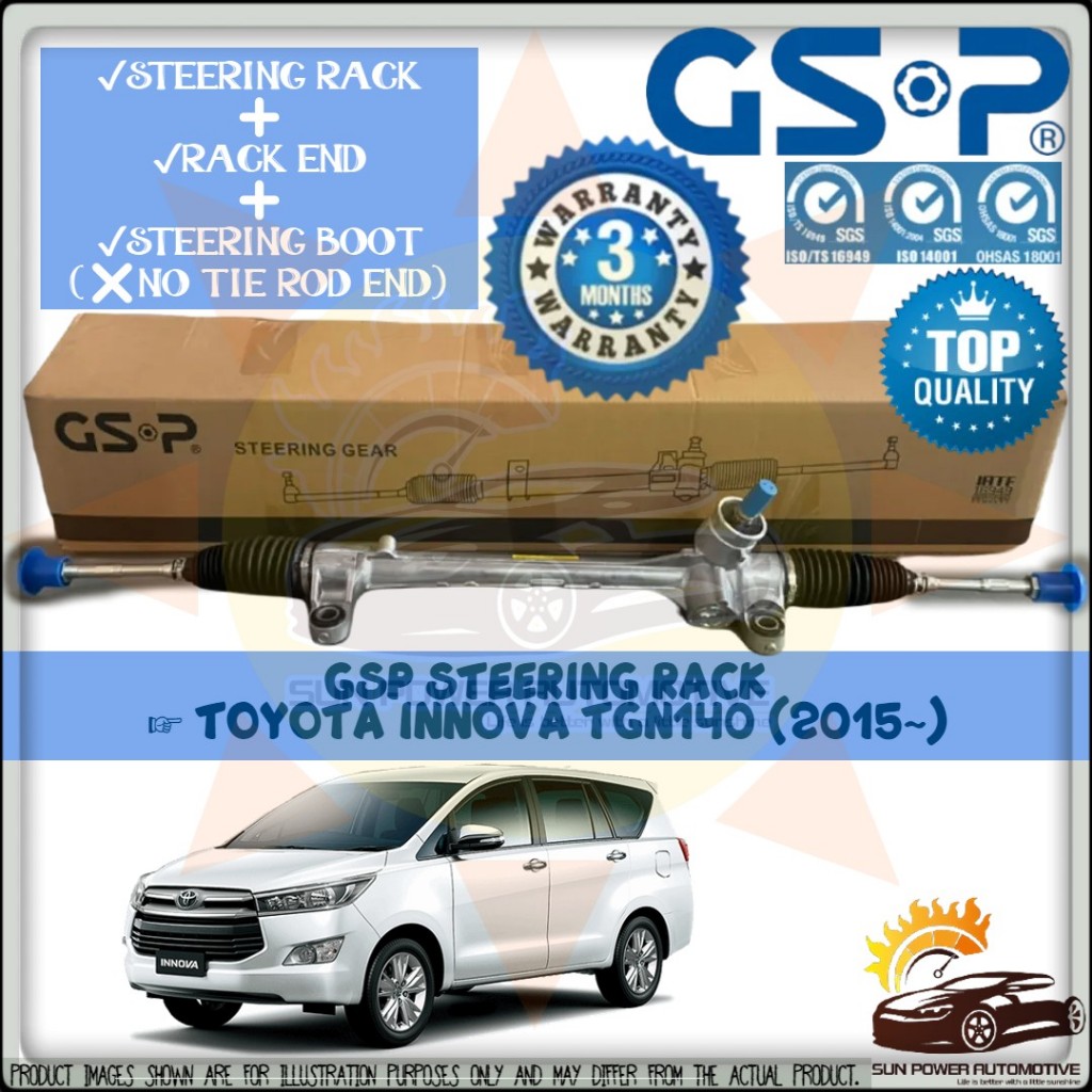 Toyota Innova TGN140 (2015~) 100% ORIGINAL GSP Power Steering Gear Rack ...