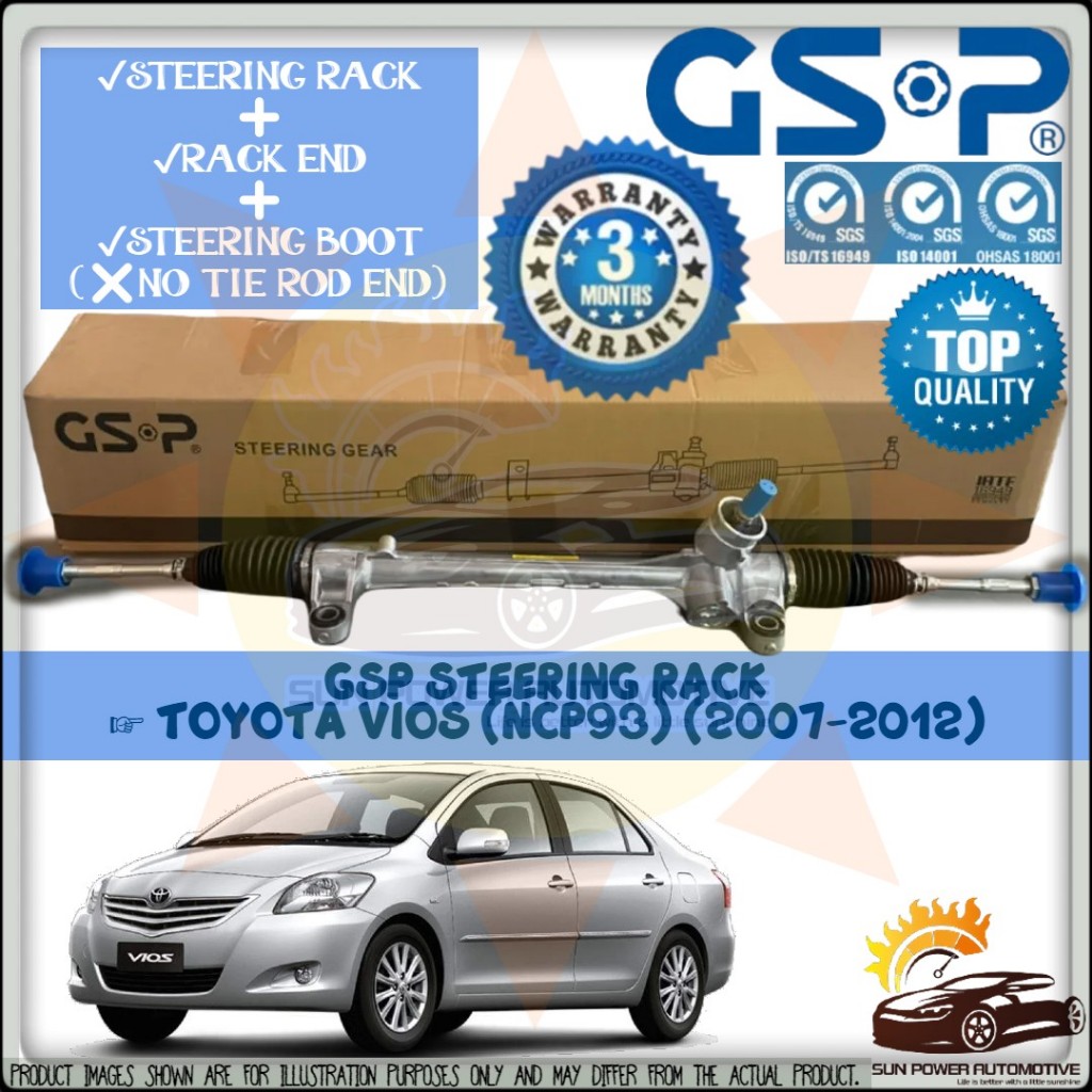 Toyota Vios NCP93 100% ORIGINAL GSP Power Steering Gear Rack Assy Set ...