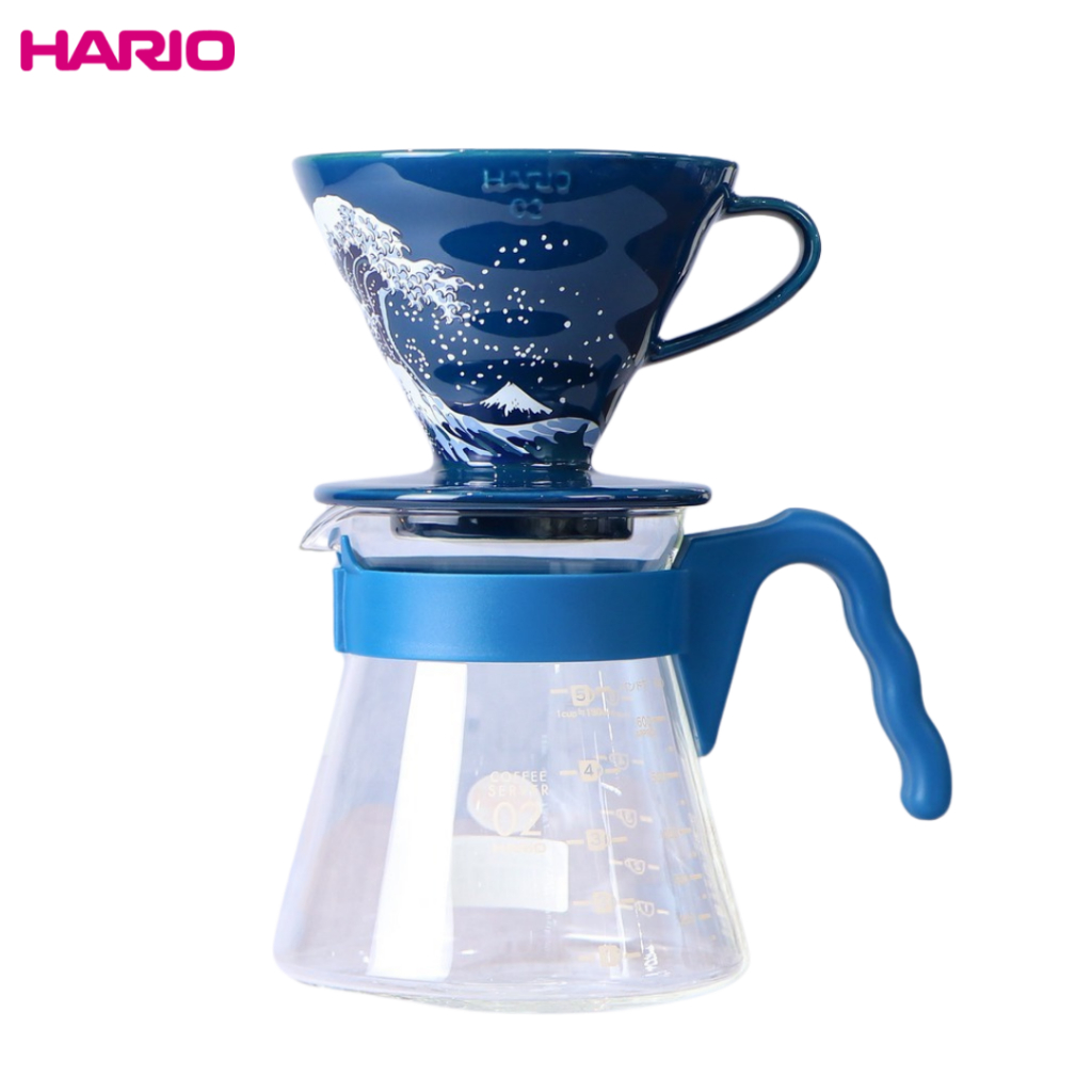 [Coffee Icon] Hario V60 Surfing Blue Dripper 02 with 600ml Server Set ...