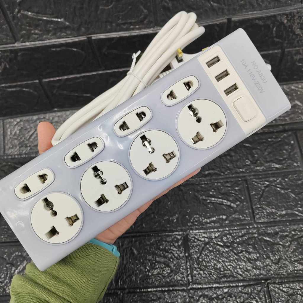 Universal Plug Extension Socket Gray Colour 4plug with 3usb 3meter ...