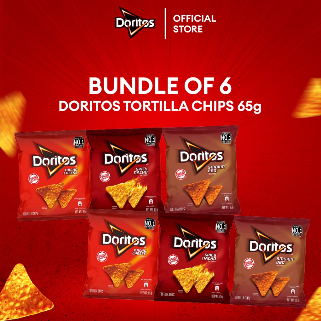 [Bundle of 6] Doritos Tortilla Chips Nacho Cheese/ Smokin BBQ/ Spicy ...