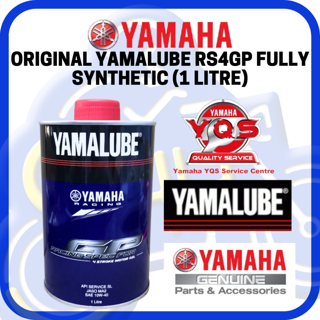 YAMALUBE 4T RS4GP FULLY SYNTHETIC 10W-40 10W 40 RS4GP ORIGINAL 1 LITRE ...
