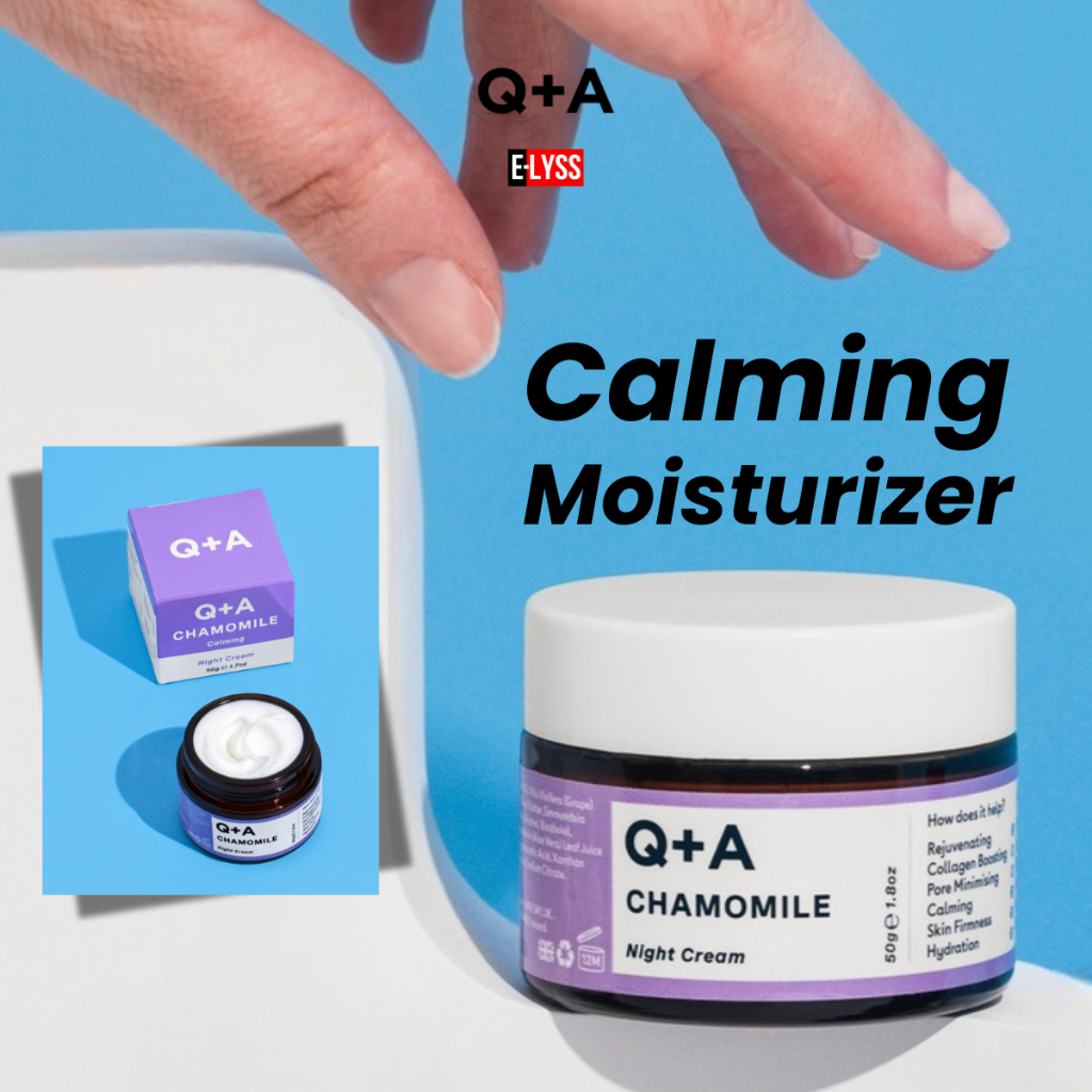 Q+A Chamomile Calming Night Cream 50g, soothing, hydrating ...