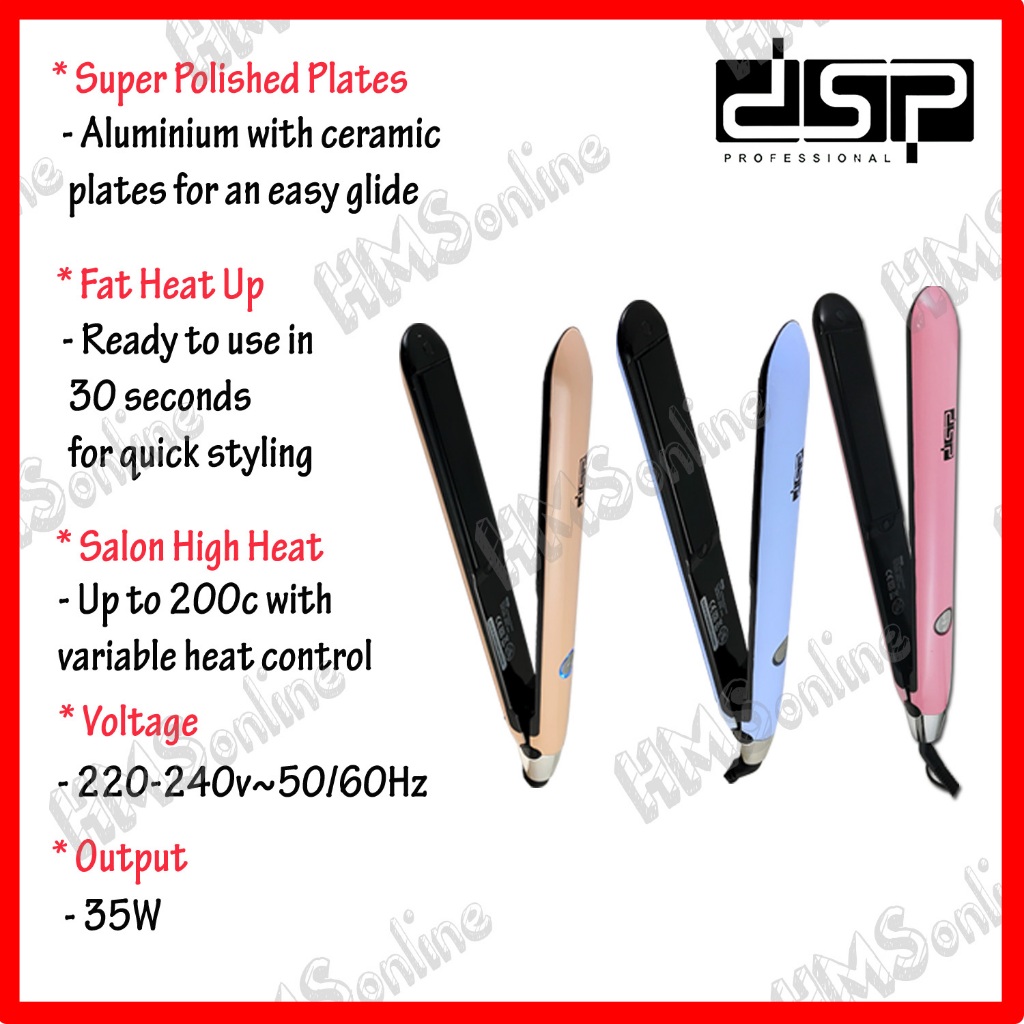 DSP PROFESSIONAL HAIR STRAIGHTENER 10052 with RANDOM COLOUR | Shopee ...