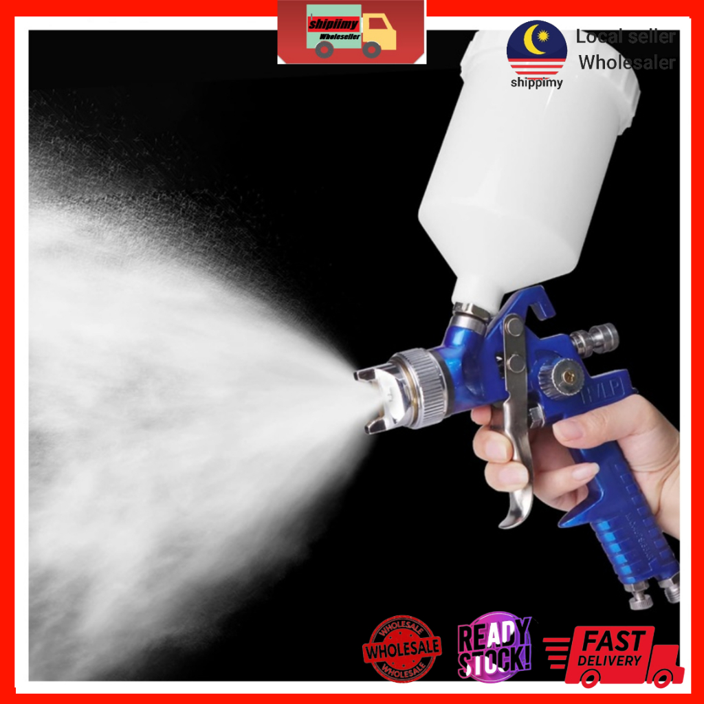 HVLP Air Spray Gun Kit 1.7mm Head Nozzle Gravity Feed Car Paint Sprayer ...