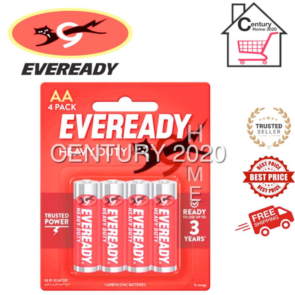 EVEREADY AA/AAA Battery Heavy Duty R6 AA/AAA Battery 1015 BP4 4pcs/pack ...