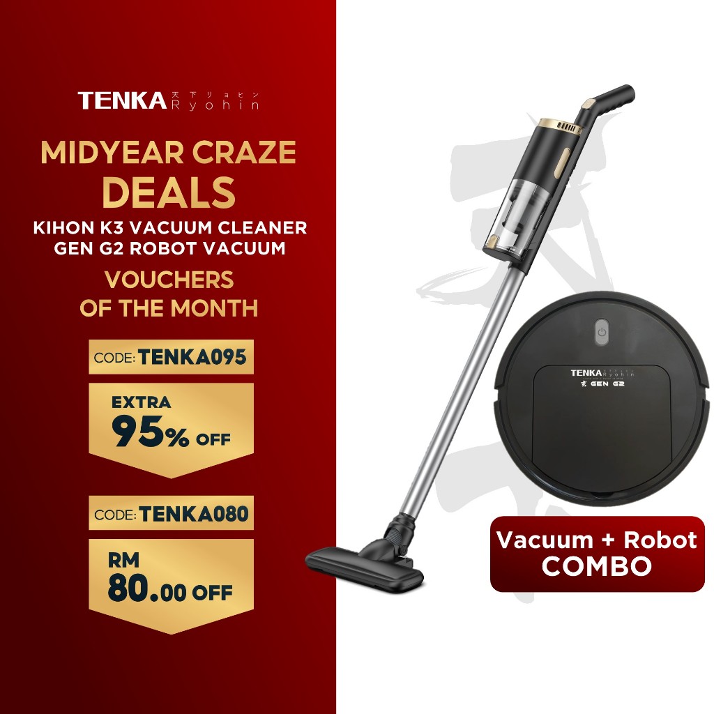 Tenka Ryohin Vacuum Cleaner K3 and Robot Vacuum G2 2in1 Combo Deal