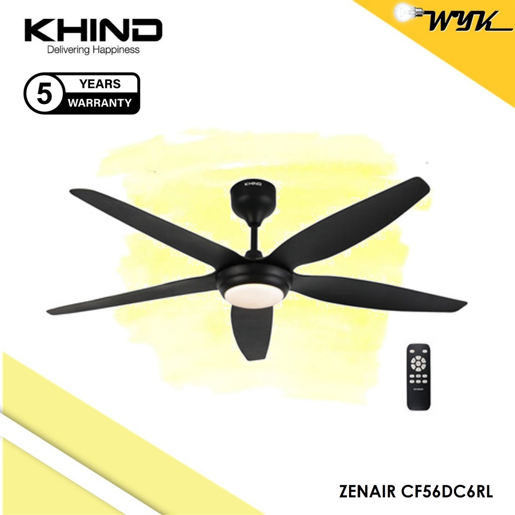 Khind 56'' Ceiling Fan Remote Control With Led Lamp CF56DC6RL (Matt ...