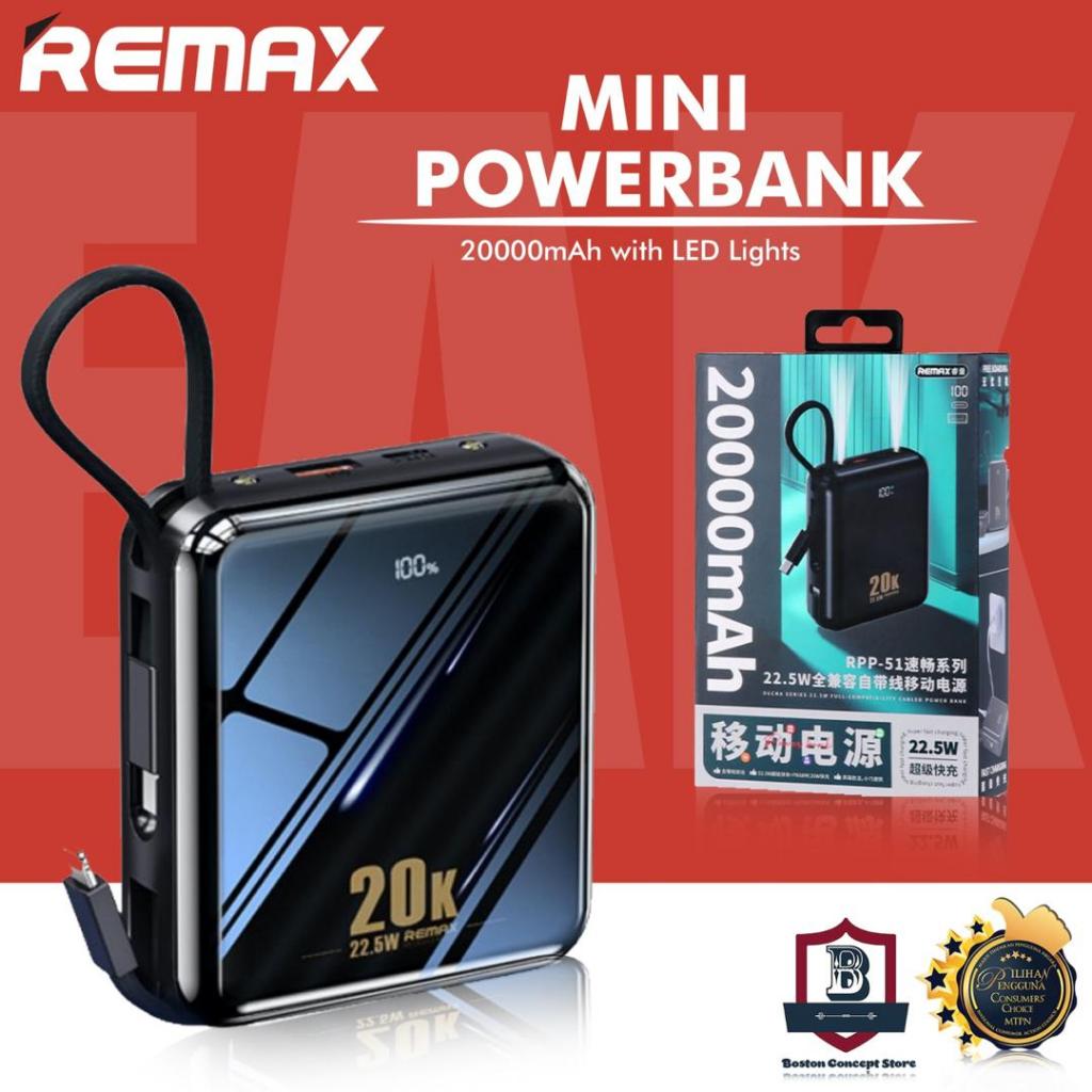 REMAX RPP-51 22.5W Super Fast Charging Powerbank Built In Cable ...
