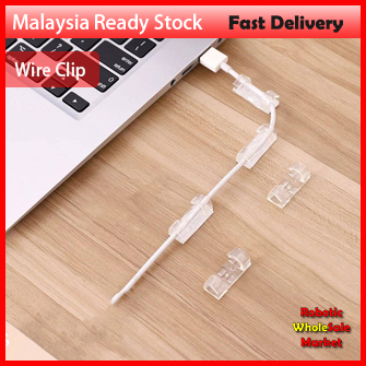 1set/20 pcs Wall Clip Adhesive Cable Plastic System Self Clear Clips