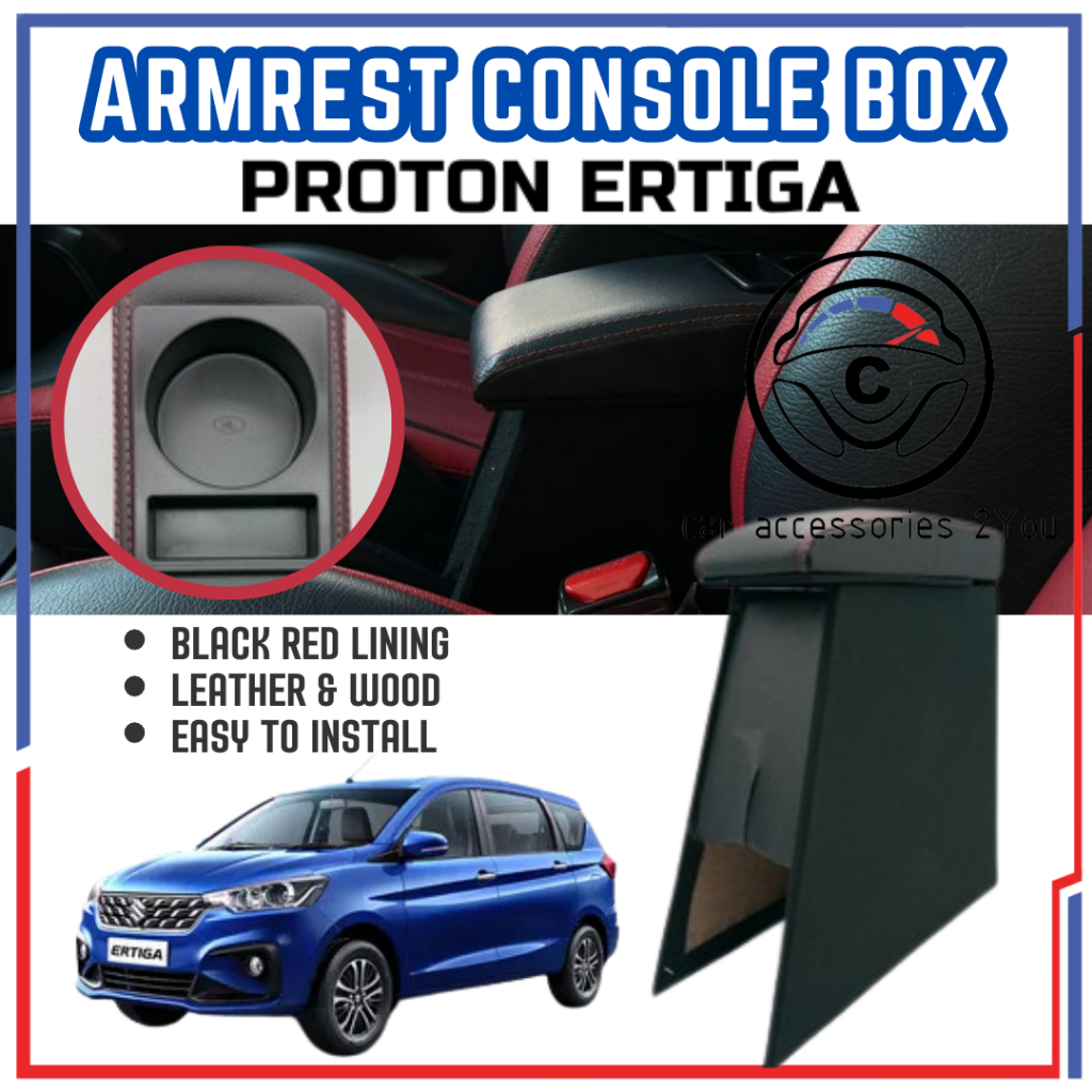 Proton Ertiga Armrest Console Box Red Lining With Cup Holder And
