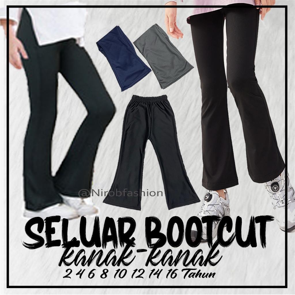 Seluar Bootcut Kanak-Kanak ( Kain Jersi ) | Shopee Malaysia