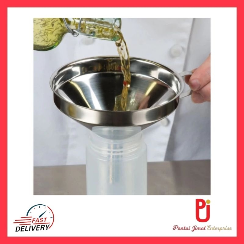 Corong Minyak/ Corong Tahan Karat/ Filter Funnel/Stainless Steel Funnel ...