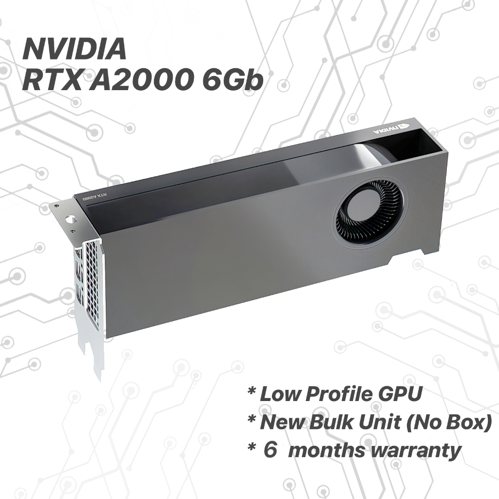 (New Bulk) nVidia RTX A2000 6Gb GDDR6 Low-Profile Professional OEM ...