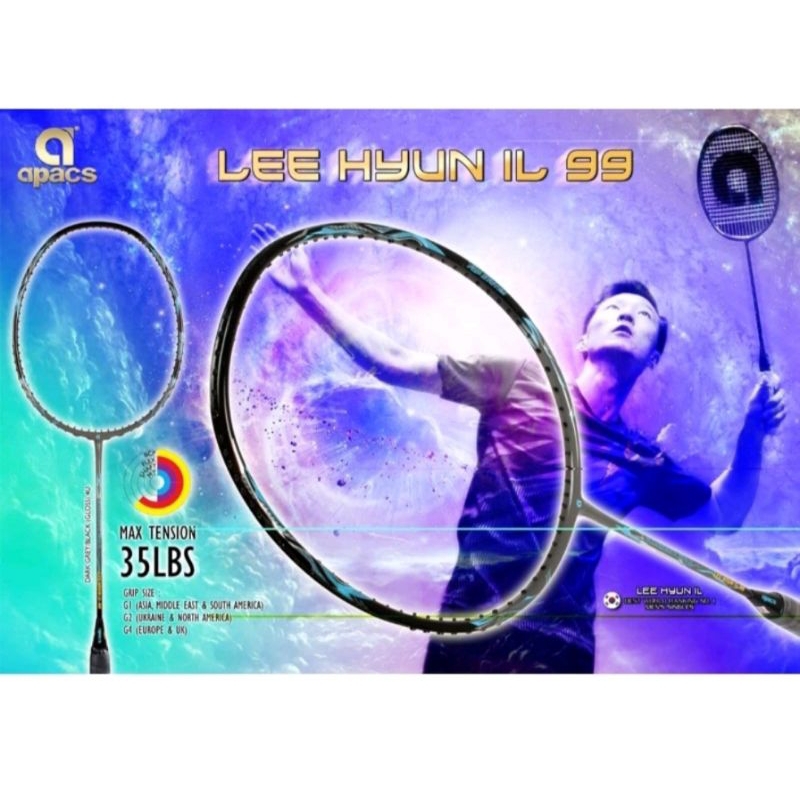 apacs lee hyun il 99 original racket badminton free string and grip ...
