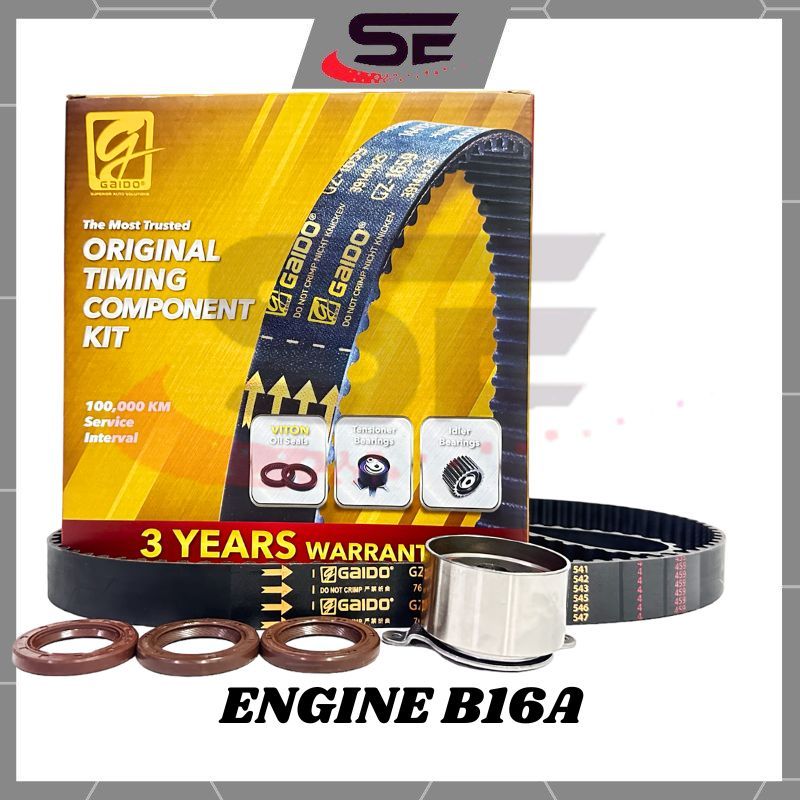 GAIDO Timing Belt Civic B16A DOHC VTEC Timing Belt Kit Set(124RU26)(100K) Taiming Belt B16A