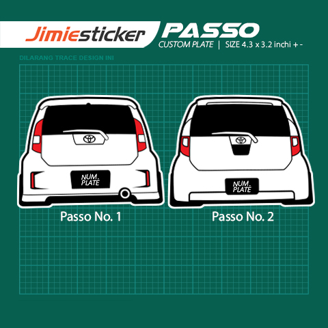 Sticker Kereta Passo, Sticker Belakang Passo, Car Sticker, Custom ...