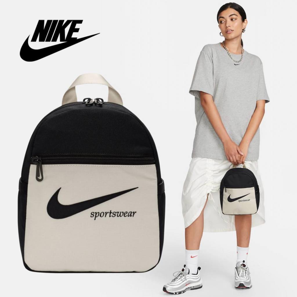 NIKE SPORTSWEAR FUTURA CHECK MINI BACKPACK BLACK LIGHT OREWOOD BROWN Shopee Malaysia