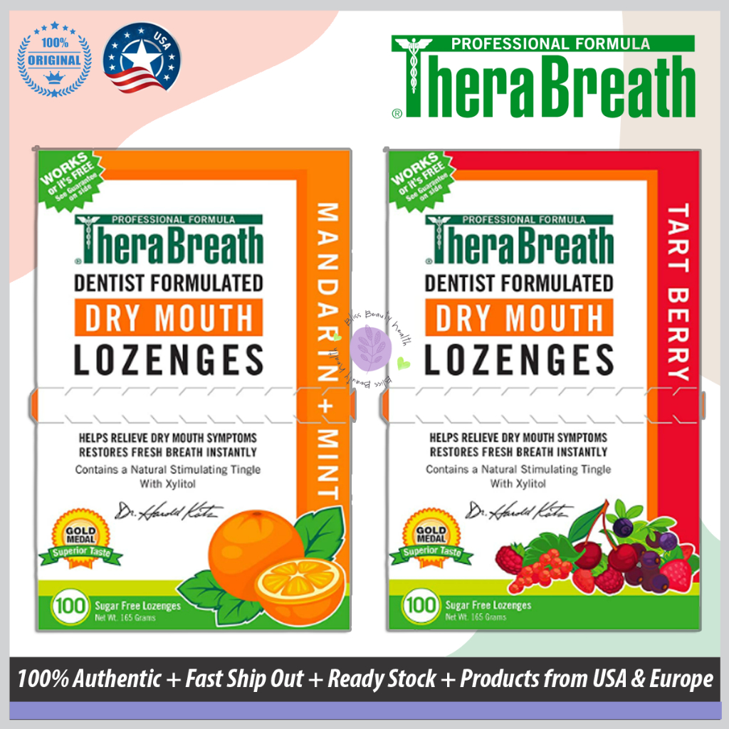 TheraBreath Dry Mouth Lozenges Sugar Free Mandarin / Tart Berry ...