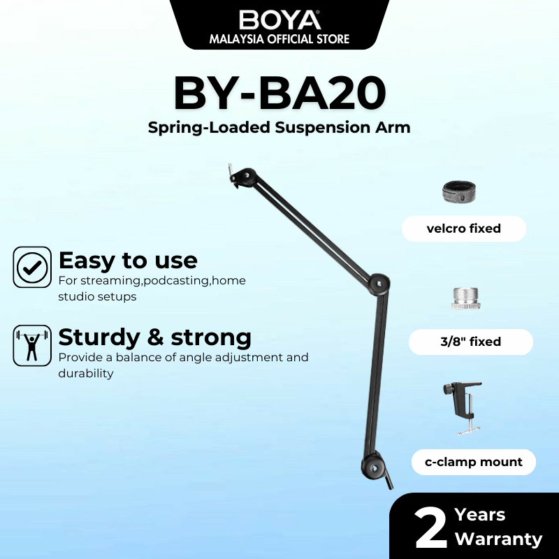 BOYA BY-BA20 Spring-Loaded Microphone Suspension Boom Arm | Shopee Malaysia
