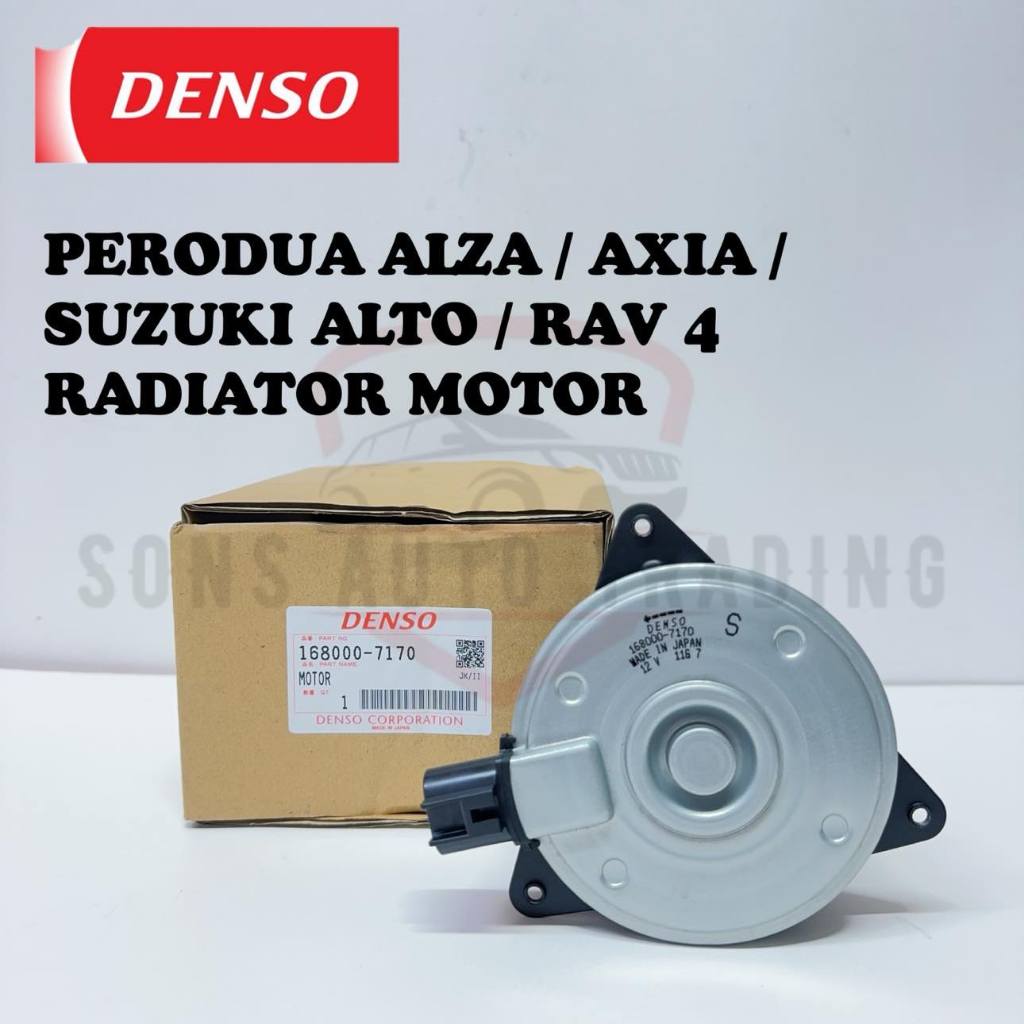 168000-7170 PERODUA ALZA / AXIA RADIATOR FAN MOTOR (DENSO ORIGINAL ...