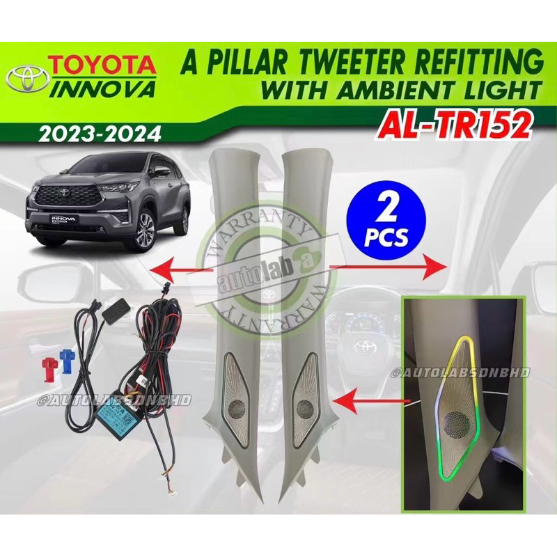 Toyota innova zenix Perodua Alza 2023- front side RGB pillar tweeter ...