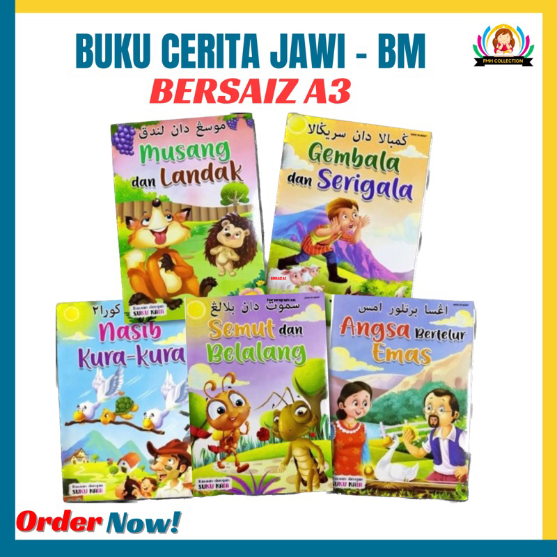 BUKU CERITA JAWI BM | SAIZ A3 | Shopee Malaysia