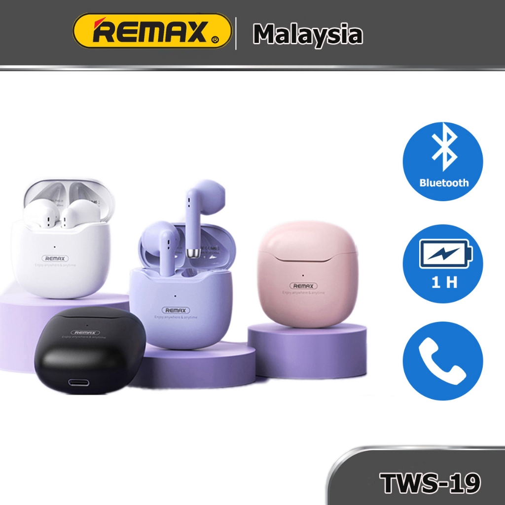 Remax Bluetooth Wireless Earbuds for Mobile Phone and Tablet TWS-19 ...
