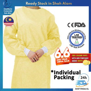 【Surgiplus】PP Non Woven Isolation/Surgical Gown Breathable PPE Suit Individual Packing (42gsm)