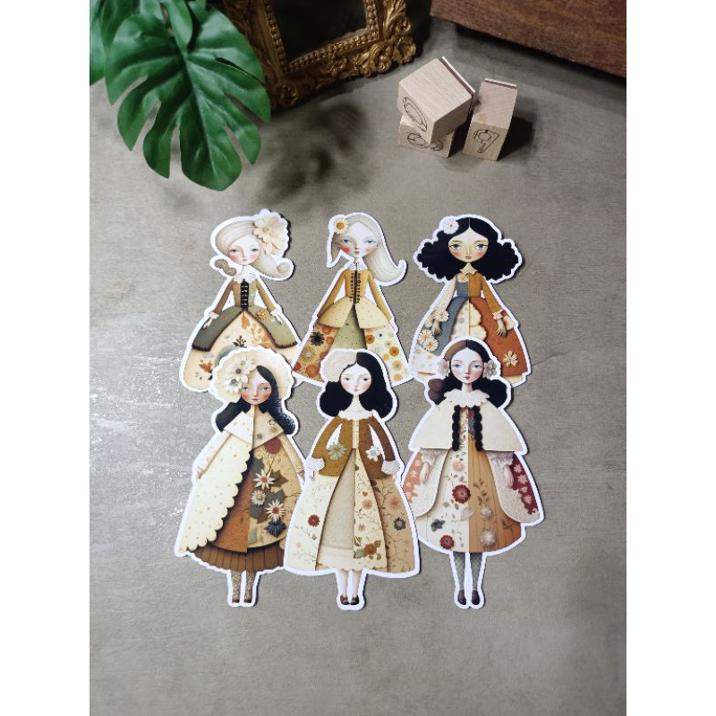 Paper Doll Girl Sticker (150 gsm Glossy Photo Paper Sticker) | Shopee ...