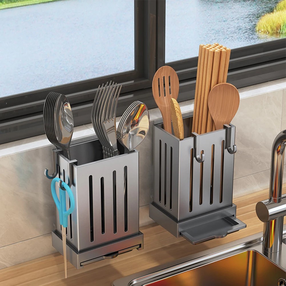 Kitchen Organizer for Spoons Knives Forks Cook Utensil Cutlery Holder ...
