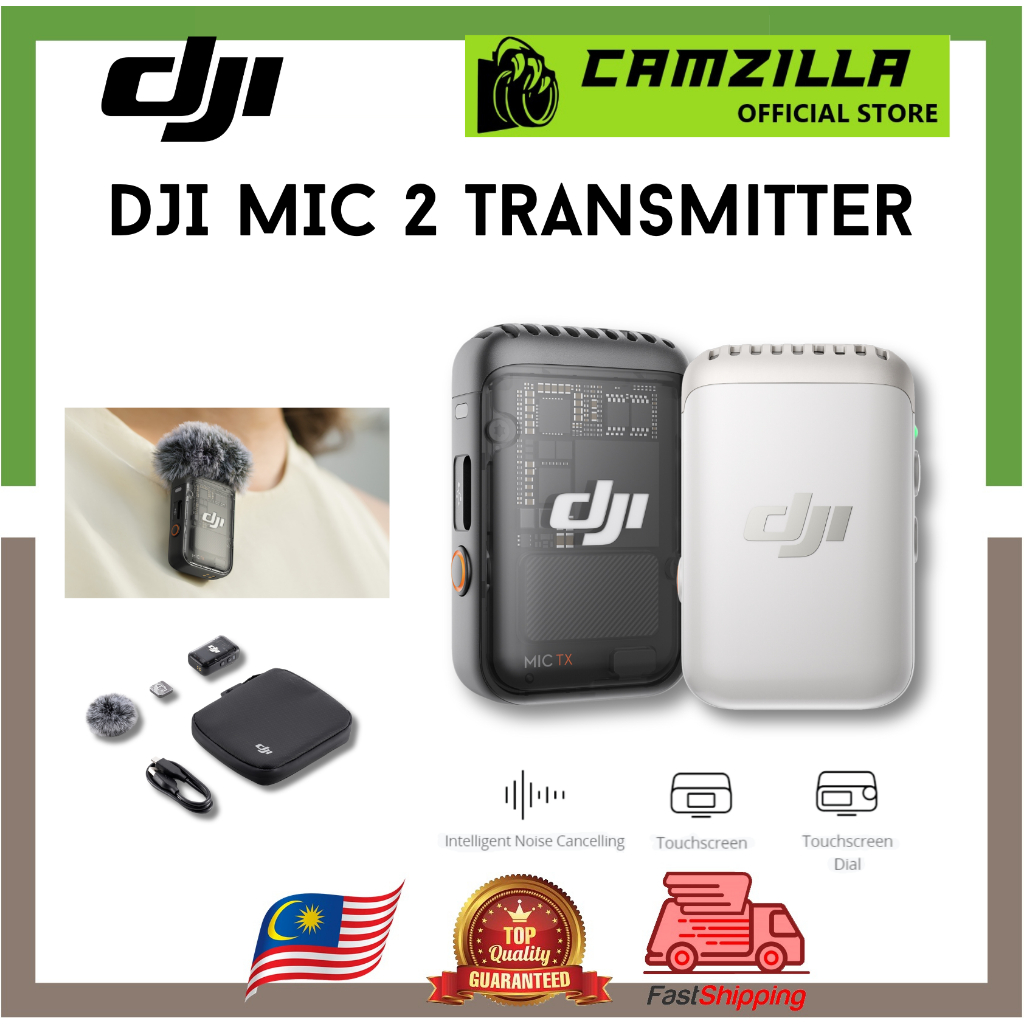 DJI Mic 2 Transmitter (Shadow Black & Pearl White), Wireless Microphone ...