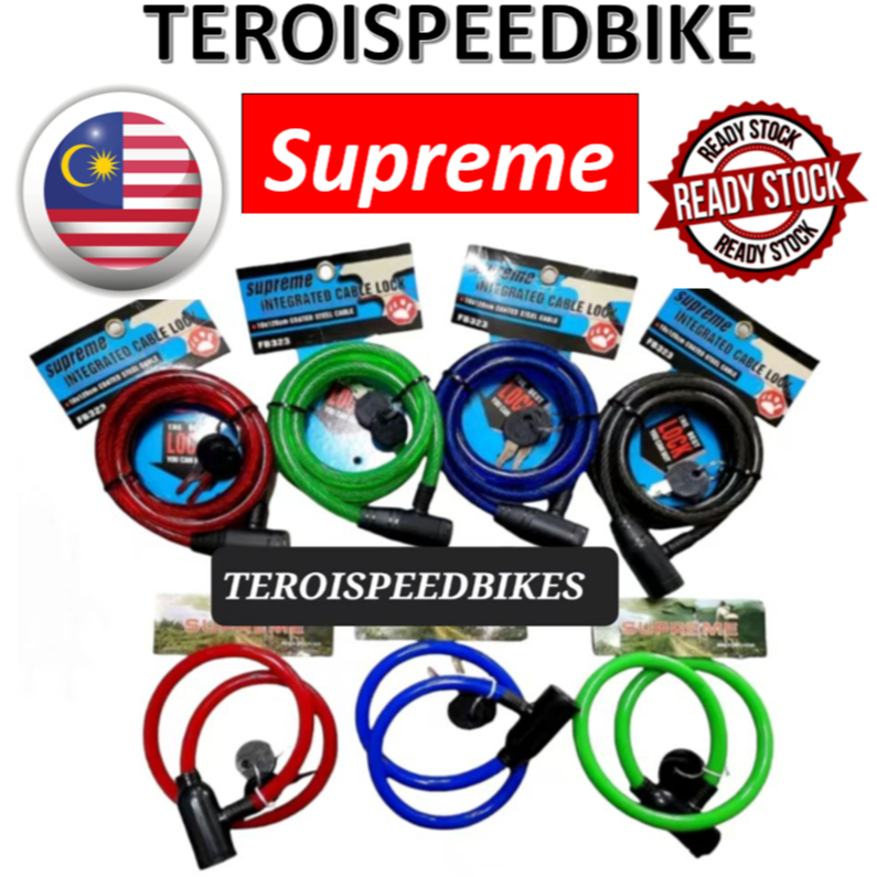 SUPREME CABLE LOCK WITH SIZE 10X120CM & 10 X 65CM FOR MOTOR AND BICYCLE ...