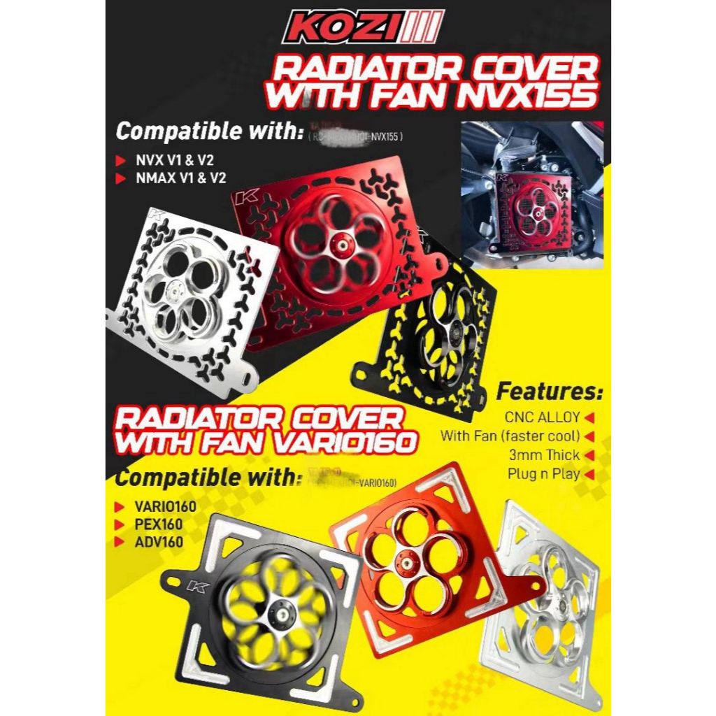 YAMAHA NVX155 NMAX155 V1 V2 VARIO160 PCX160 ADV160 RADIATOR COVER WITH ...