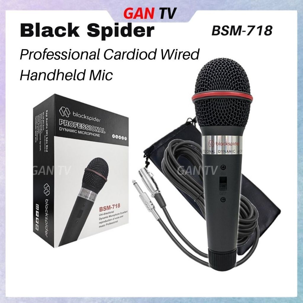 Original Black Spider BSM-718 Professional Uni-directional Cardiod ...